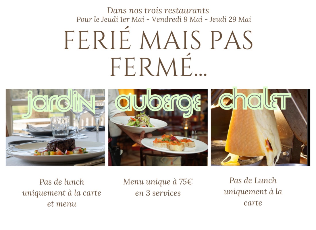 Les feriés au Domaine
